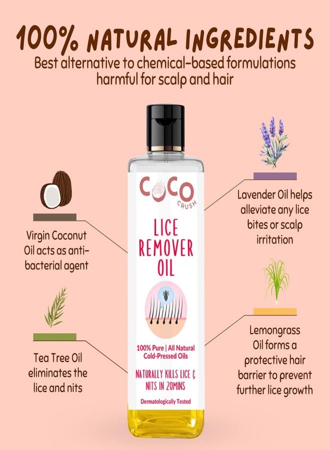 Coco Crush Complete Ayurvedic Lice & Nits Removal Kit | Herbal Oil, Anti-Lice Shampoo, Cream Wash & Precision Fine-Tooth Comb | 100% Natural, Safe & Chemical-Free | Kills Lice in 30 Minutes for Kids & Adults (150ml (3x50) + Comb) - Image 3